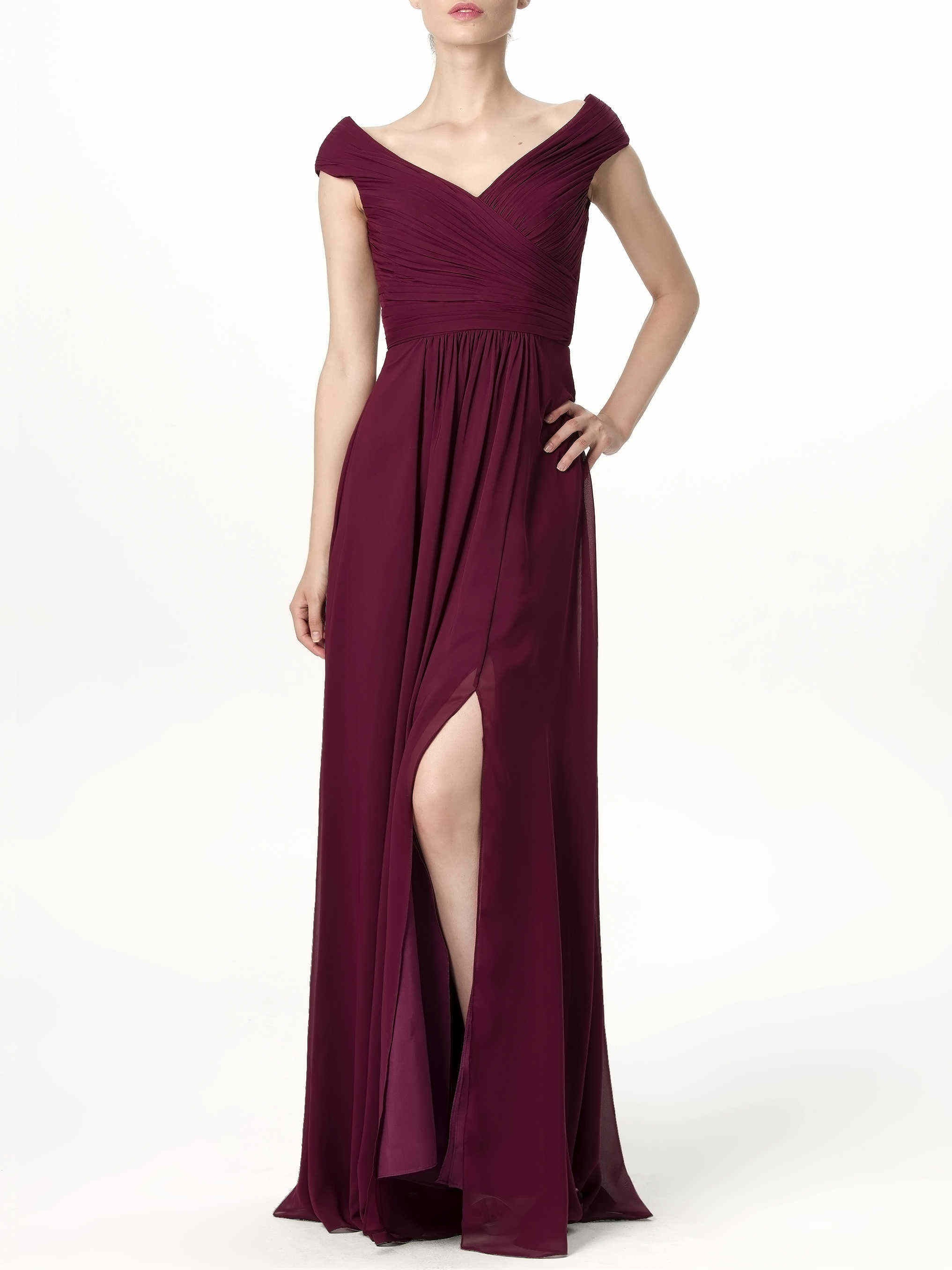 Chiffon V-Neck Cap Sleeves Bridesmaid Dress| Plus Size | 60+ Colors ...