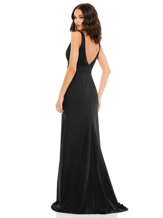 Women's Long Dress V-neck Long Sleeveless  Party Dress With Bow G2071