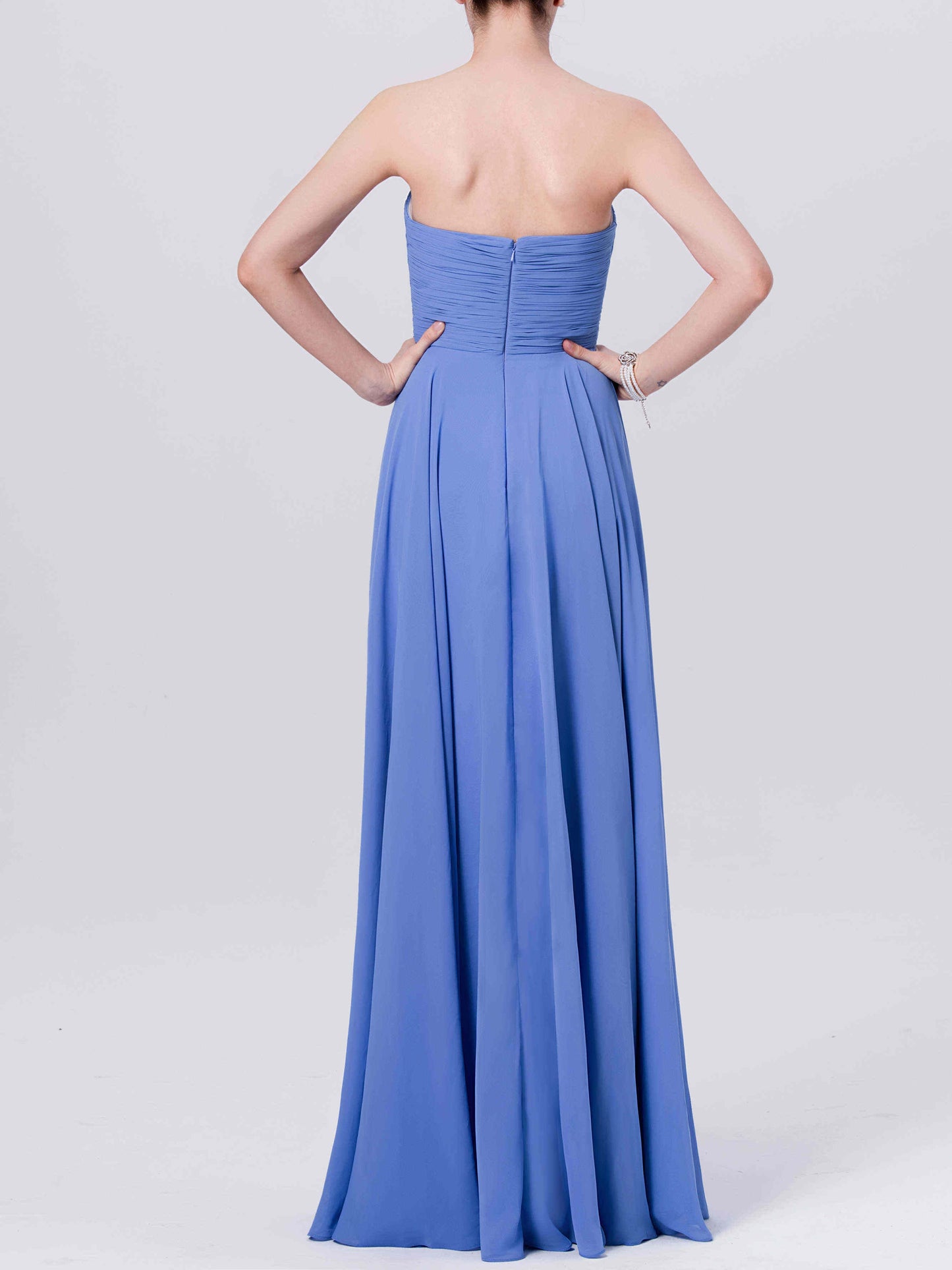 Chiffon V-Neck Sleeveless Bridesmaid Dress| Plus Size | 60+ Colors