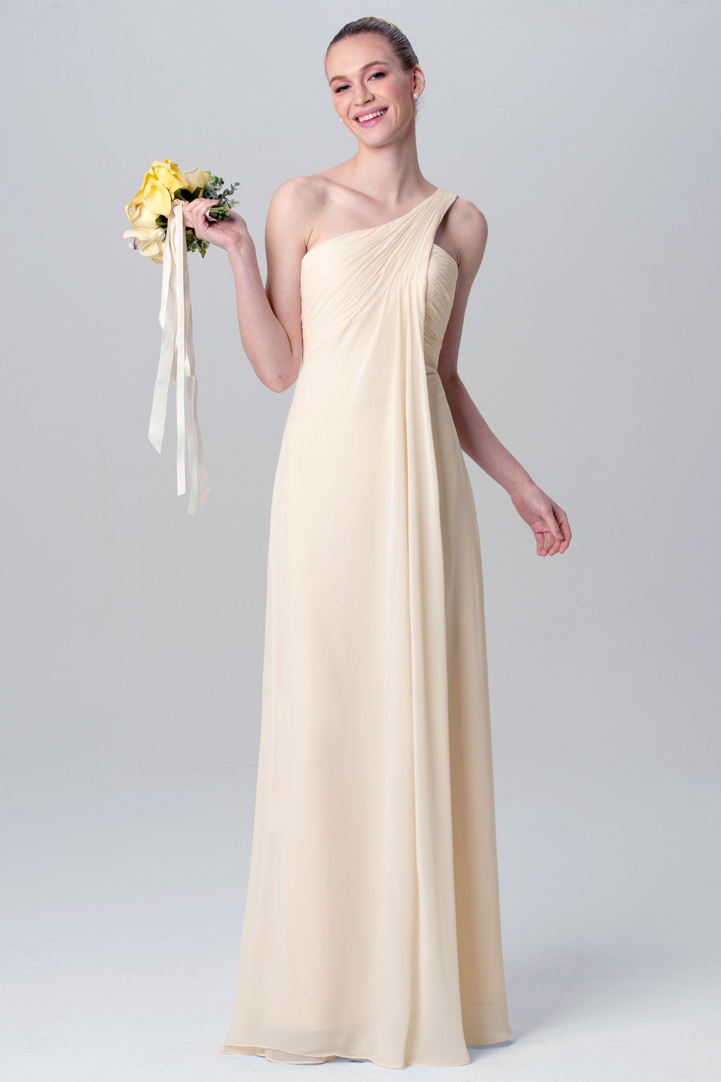 Chiffon Halter Sleeveless Bridesmaid Dress| Plus Size | 60+ Colors