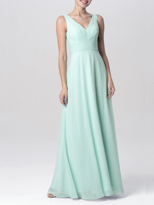 Chiffon Halter Sleeveless Bridesmaid Dress| Plus Size | 60+ Colors