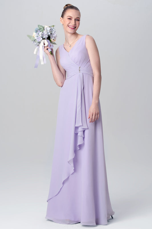 Chiffon Spaghetti Straps Sleeveless Bridesmaid Dress| Plus Size | 60+ Colors