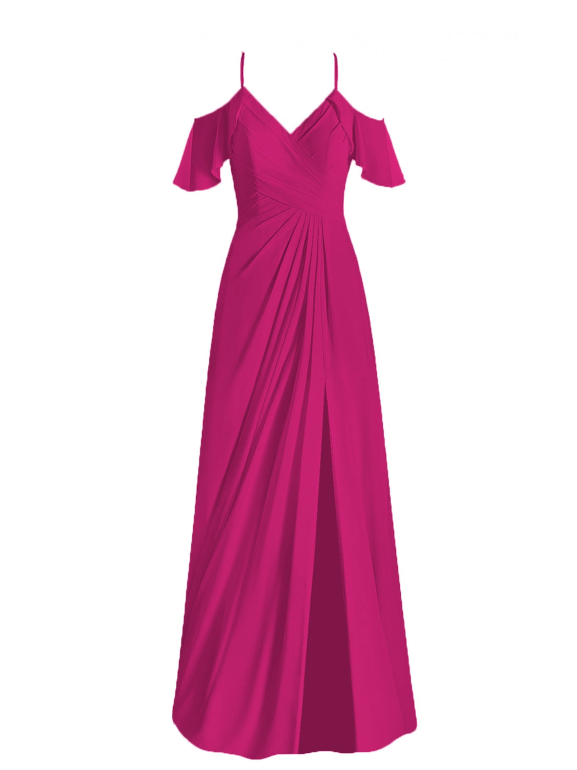 Chiffon V-Neck Cap Sleeves Bridesmaid Dress| Plus Size | 60+ Colors