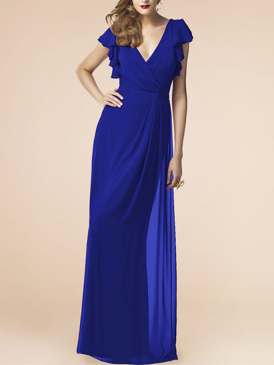 Chiffon One Shoulder Sleeveless Bridesmaid Dress| Plus Size | 60+ Colors