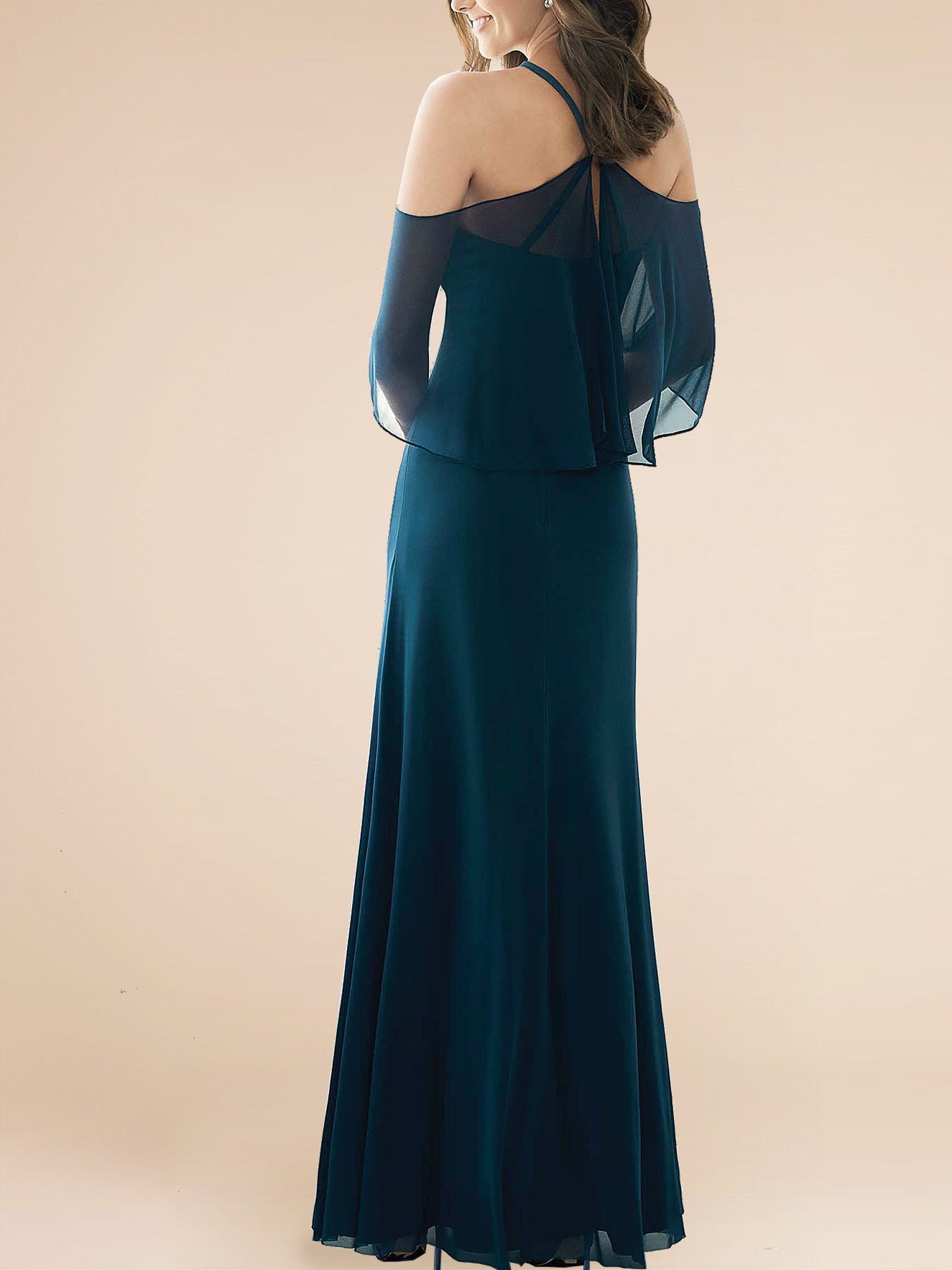 Chiffon V-Neck Sleeveless Bridesmaid Dress| Plus Size | 60+ Colors