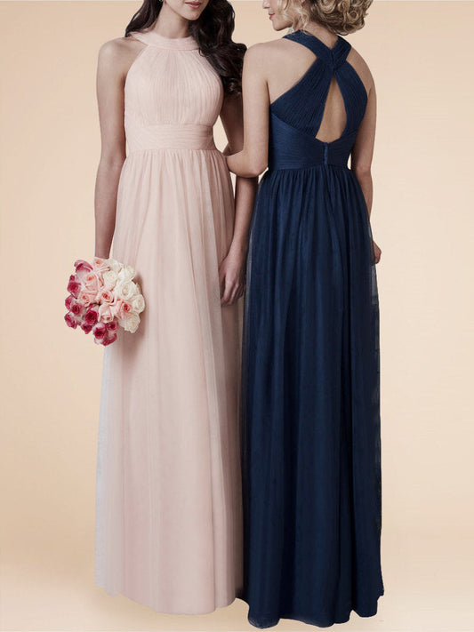 Chiffon Spaghetti Straps Sleeveless Bridesmaid Dress| Plus Size | 60+ Colors