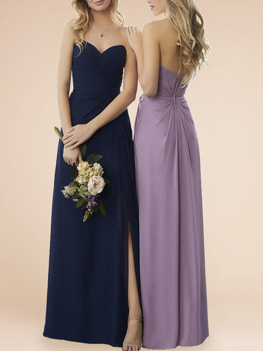 Chiffon Spaghetti Straps Sleeveless Bridesmaid Dress| Plus Size | 60+ Colors