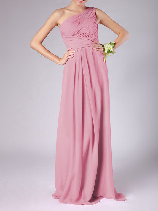 Chiffon Scoop Neck Sleeveless Bridesmaid Dress| Plus Size | 60+ Colors