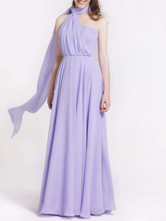 Chiffon Halter Sleeveless Bridesmaid Dress| Plus Size | 60+ Colors