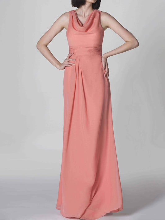 Chiffon Halter Sleeveless Bridesmaid Dress| Plus Size | 60+ Colors