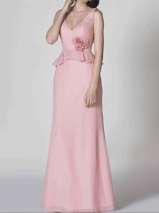 Chiffon Halter Sleeveless Bridesmaid Dress| Plus Size | 60+ Colors