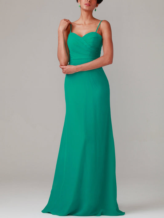 Chiffon Scoop Neck Sleeveless Bridesmaid Dress| Plus Size | 60+ Colors