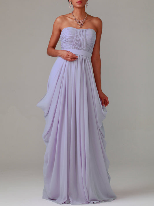 Chiffon Scoop Neck Sleeveless Bridesmaid Dress| Plus Size | 60+ Colors