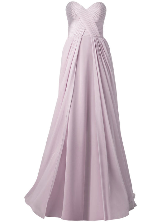 Chiffon Strapless Sleeveless Bridesmaid Dress| Plus Size | 60+ Colors