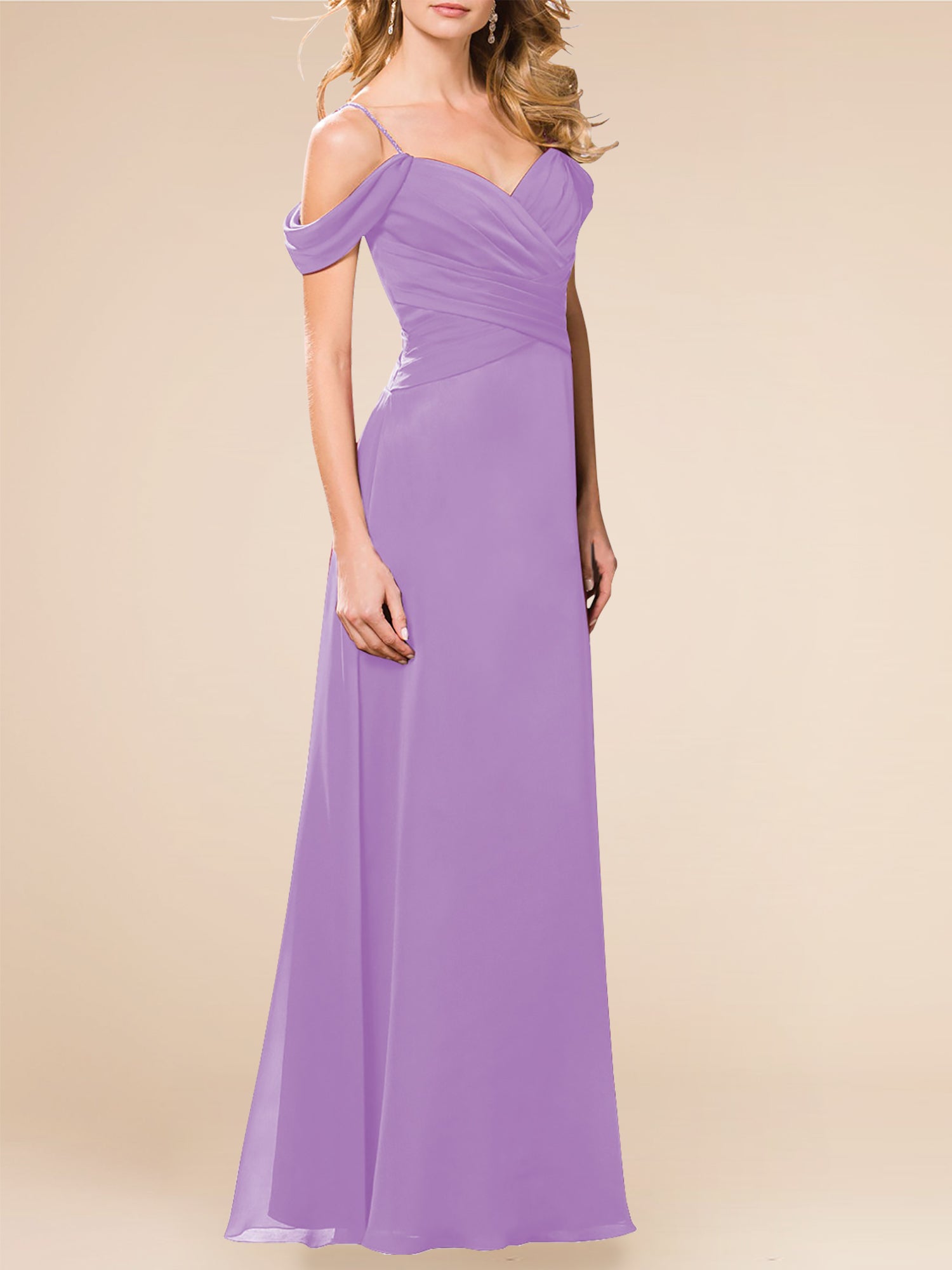 Chiffon V-Neck Sleeveless Bridesmaid Dress| Plus Size | 60+ Colors