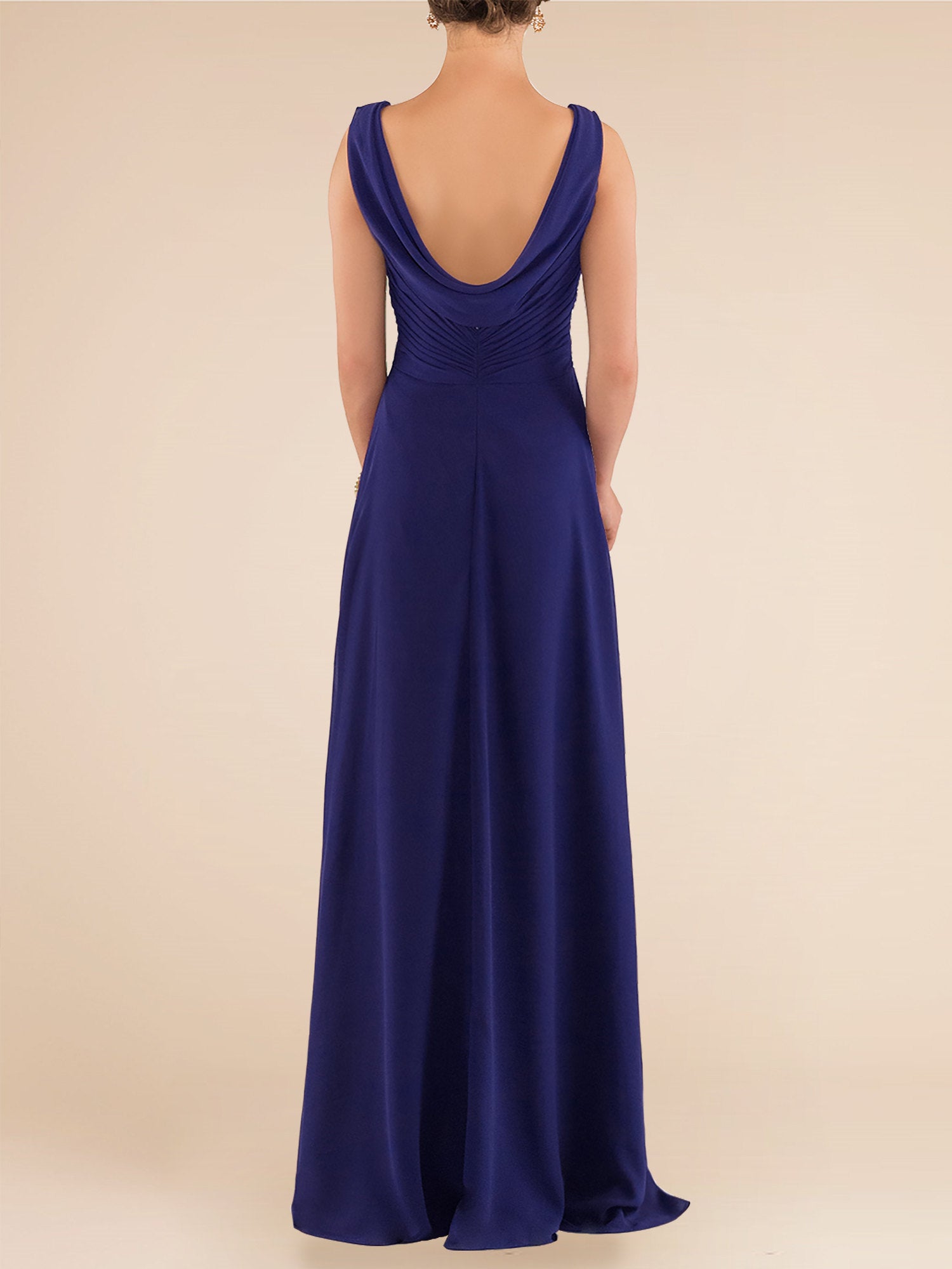 Chiffon V-Neck Sleeveless Bridesmaid Dress| Plus Size | 60+ Colors