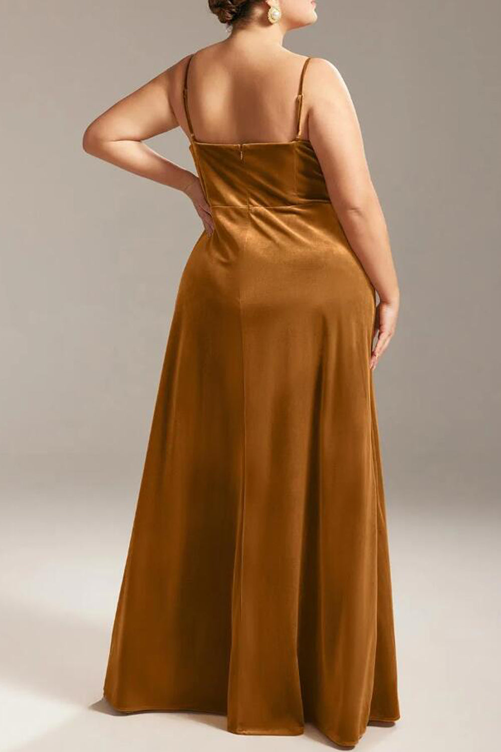 Velvet V-Neck Half Sleeves Bridesmaid Dress| Plus Size | 60+ Colors