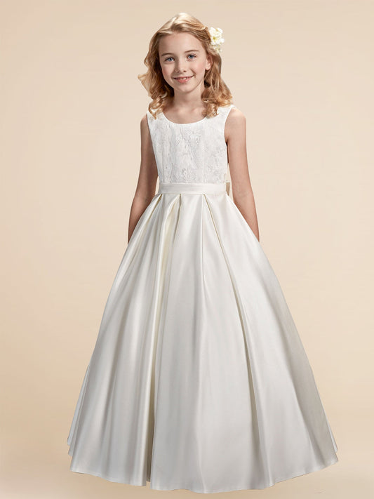 Lace A-Line Scoop Neck Sleeveless Flower Girl Dress-F500022