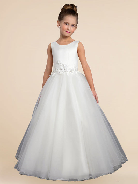 Lace A-Line Scoop Neck Sleeveless Flower Girl Dress-F500031