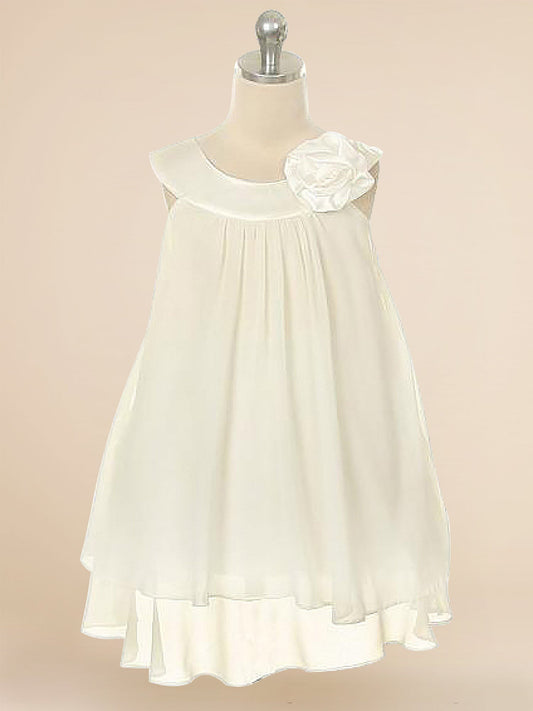 Chiffon Scoop Neck Sleeveless Flower Girl Dress