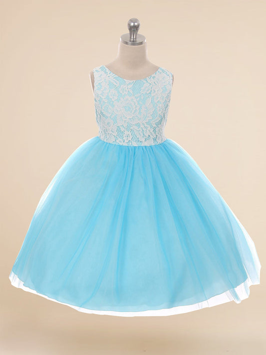 Chiffon Scoop Neck Sleeveless Flower Girl Dress