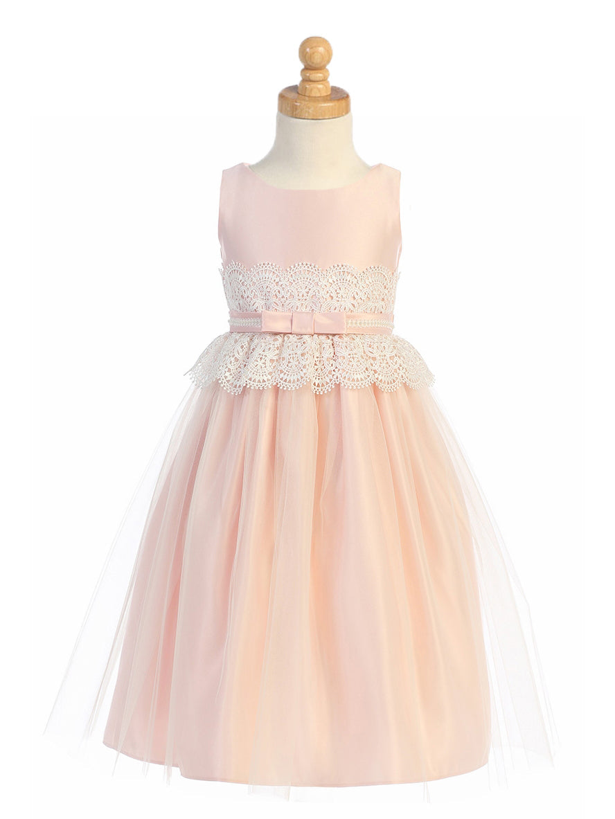 Lace A-Line Scoop Neck Sleeveless Flower Girl Dress-F500075