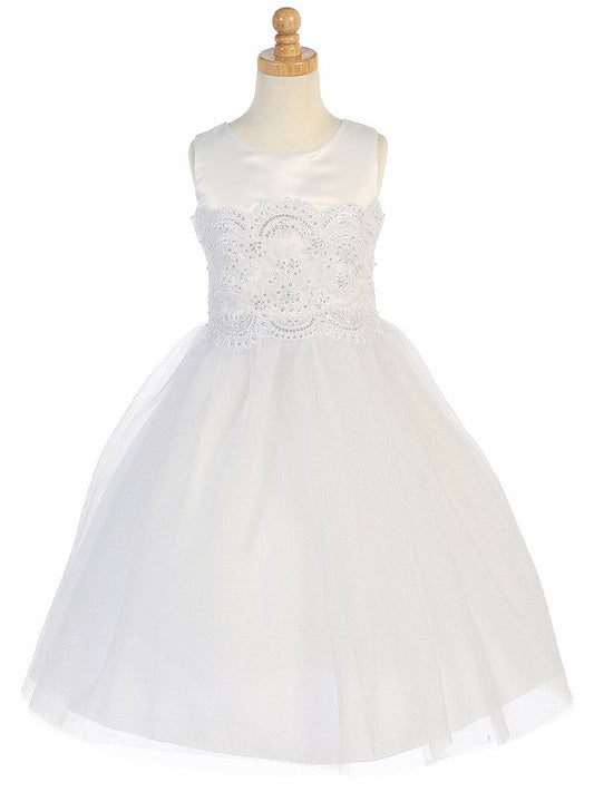 Lace A-Line Scoop Neck Sleeveless Flower Girl Dress-F500077